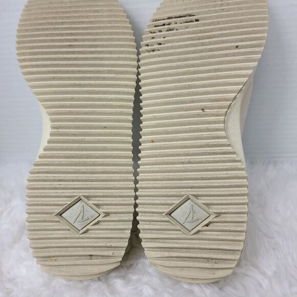 Sperry Boat Runner Womens Size 7.5 Beige Leather Slip On Casual Loafer Shoes - Picture 10 of 11